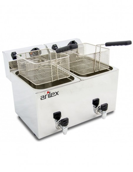 Freidora Eléctrica Evolution Con Grifo Capacidad 10+10 Litros Con Potencia 3,5+3,5 Kw MonofáSica Con Contactor Evo1010G