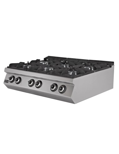 Cocina a Gas Sobremesa 6 fuegos 6 x 7,15 kW EMPPLS7KG030 Línea 700