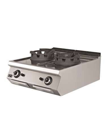 Cocina Wok a Gas Sobremesa 2 fuegos 2 x 18 kW EMPPLS7WK020 Línea 700