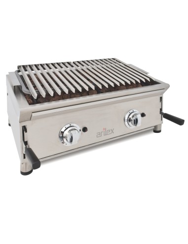 Barbacoa A Gas 40 Cm Piedra Volcánica Con Parrilla Inoxidable Regulable En 3 Alturas Línea 600 70BAR