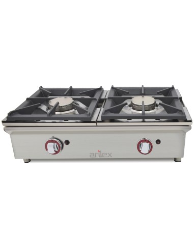 Cocina A Gas Sobremostrador ARILEX De 2 Fuegos De 5,8 + 5,8 Kw 80CGN