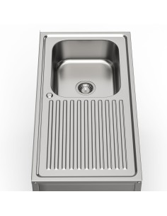 Fregadero Acero Inoxidable Con 1 Cuba y escurridor hueco para lavavajillas 1000x500x850 Serie 500 GF4000-1 2