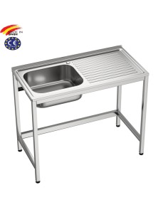 Fregadero Acero Inoxidable Con 1 Cuba y escurridor hueco para lavavajillas 1000x500x850 Serie 500 GF4000-1