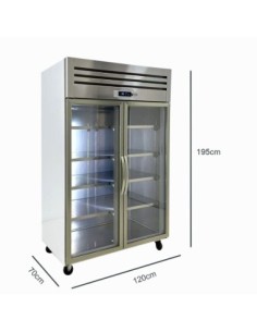 Armario expositor refrigerado 2 puertas de cristal 1200 x 700 x 1950 mm fa2 2