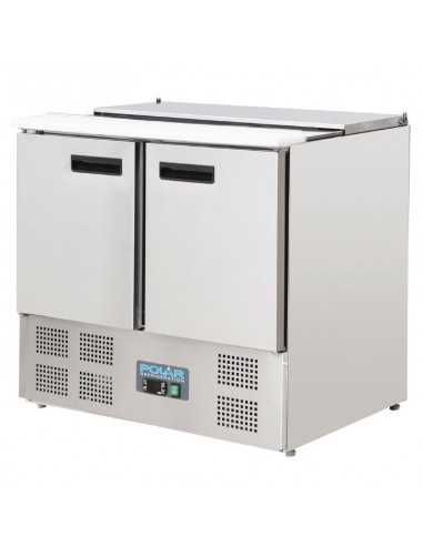 Mostrador Refrigerado para Ensaladas de 2 puertas en Acero Inoxidable de 240 Litros G606 POLAR