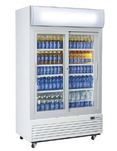Armario refrigerado expositor bebidas 2 puertas correderas 970 litros EUROFRED DC1000S