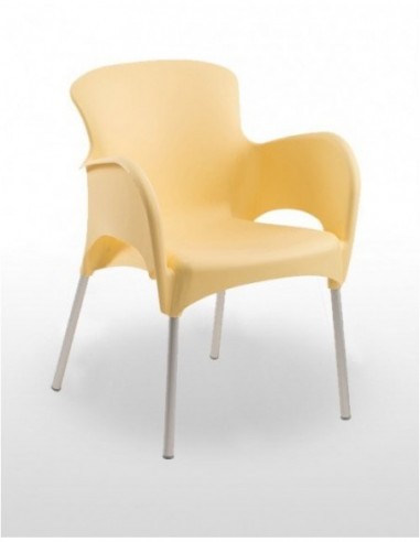 Sillón con carcasa de inyección polipropileno, estructura de aluminio anodizado SAN REMO